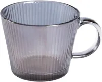 HOMLA GLASSIC gestreifter Glasbecher grau 2 Stück 0,42 l