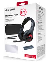 Switch Essential Pack 6in1 black   Tasche + Folien + Headset + Box für Games + Straps