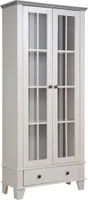 Vitrine 2 Türen und 1 Schublade in Weiß