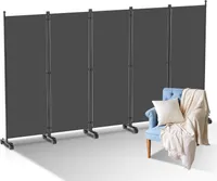 Jopassy Paravent auf Rollen 5 teilig Anthrazit 284x181 cm Outdoor Raumteiler Garten Spanische Wand Trennwand Raumtrenner