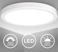 Stropné svietidlo Ø38 cm - 24W, 3000lm, LED, neutrálna biela, biela