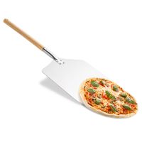 Original Pizzaschaufel aus Metall eckig 80 x 31 cm - Pizzaheber für Pizza-Ofen mit langem Holz-Griff; Pizzaschieber auch als Ofenschaufel und Brotschieber