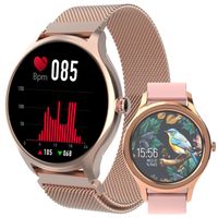 Damen Smartwatch Sportband ForeVive 3 SB-340 Bluetooth Musiksteuerung, Schrittzähler etc. IP68, Fitness-Uhr, Herzfrequenzmesser Schlankes gold