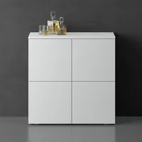 doporro Sideboard Kommode 76 cm in Matt Weiß Aufbewahrungsschrank Bodenstehend für Ihren Wohnbereich Viel Stauraum Schrank 04
