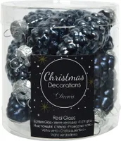 Christbaumschmuck Zapfen Glas 6cm 12 Stück - Nachtblau