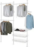 Rootz Teleskop-Kleiderschrank-Organizer, Hängestange, Kleiderständer, Aufbewahrungsregal