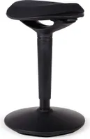 Wiltec Sitz- & Stehhocker schwarz, Drehhocker höhenverstellbar bis 70 cm, Polsterhocker bis 100 kg, moderner Hocker drehbar für Büro und Homeoffice