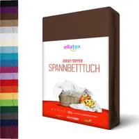 Jersey TOPPER Spannbettlaken 90x200 - 100x200cm Boxspringbett Spannbetttuch 100% Baumwolle, in Farbe: Braun