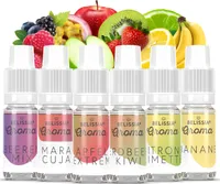 Belissia Lebensmittelaroma Set Exotische Früchte - 6x10ml Hochdosiertes Aroma - Kalorienfrei, Vegan - Für Speisen, Getränke, Shake, Quark uvm.