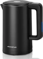 Aigostar - 1,7 L Smart Edelstahl Wasserkocher mit Temperatureinstellung 40°C-100°C, WiFi, Doppelwand Cool Touch, Warmhaltefunktion