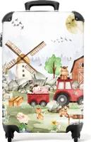 NoBoringSuitcases.com® - Kinderkoffer Bauernhof - Trolley Kind Jungen - 55x35x25Handgepäck Koffer 55x35x20 cm, 36L,