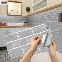 6 Stück Fliesenaufkleber 15x30cm, Wandaufkleber Klebefliesen Selbstklebend Fliesenfolie PVC Fliesen Bad Küchenrückwand