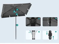 SONGMICS slunečník 230 x 150 cm UPF 50+ ochrana proti slunci
