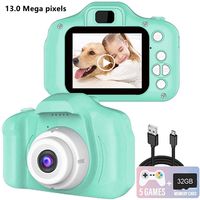 Kinderkamera HD-Digitalvideokameras(mit 32 GB SD-Karte) Geburtstagsgeschenke für Jungen im Alter von 3-9 Jahren,Gruen