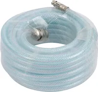 Powerplus Druckluftschlauch 10 m PVC transparent Verlängerung Kompressorschlauch