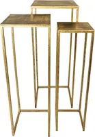 Beistelltisch Pflanzenständer Blumensäule 3er-Set Goldfarben