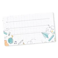 itenga 40x Buchetiketten Heftetiketten Schuletiketten 9x4,5cm Doodles bunt Schulanfang