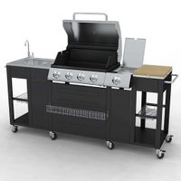 vidaXL Gasgrill mit 4+1 Flammen Schwarz