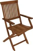 DEGAMO Gartenstuhl Holzstuhl Klappstuhl mit Armlehnen TOBAGO, Holz Akazie geölt, 4 Stück