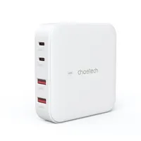 Choetech Gan 100W Schnellladegerät 2X Usb-A / 2X Usb-C Weiß