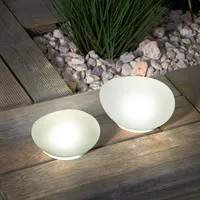 esotec Solar Glas-Leuchtsteine im 2er-Set wetterfest ECHTGLAS outdoor 102084