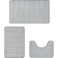 MODFU Rutschfeste Badematte Badteppiche, Badezimmerteppich mit Memory Foam, Badezimmerteppich Duschvorleger Duschteppich für Badewanne, Dunkelgrau