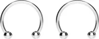 2 Stück Edelstahl Hufeisenform Hoop Nasenring Ohrstecker Piercing-Silber,6mm