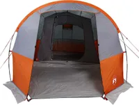 vidaXL Tunnelzelt 4 Personen Grau und Orange Wasserdicht