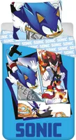 Detská posteľná bielizeň Sonic the Hedgehog Sonic Eggman Shadow the Hedgehog Posteľná bielizeň 140 x 200 + vankúš 70 x 90 cm 100% bavlna