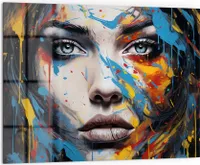 DEQORI Küchenrückwand Glas 80x60 cm 'Seelensymphonie' Spritzschutz Bad Rückwand Küche