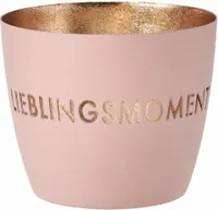 Gift Company Windlicht Madras Lieblingsmoment M, Teelichthalter, Kerzenhalter, Eisen, Blush, Gold, 8.5 cm, 1064104062