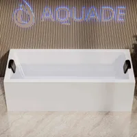 Aquade Acryl Badewanne 180x80cm Neu Ulm Komplettset - Gestell + Schürze + Ab- Überlauf + Nackenkissen