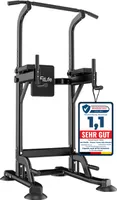 DH FitLife Power Tower Dip Station | Power Rack mit Klimmzugstange, Dip Barren u. Rückentrainer | Kraftstation Kraftturm | Fitness Station |