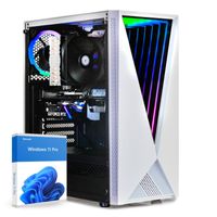 dcl24 Gaming Rechner AMD Ryzen 5 5500, RTX3050 8GB - 500GB SSD, 16GB DDR4, Gamer PC mit 6x4.2 GHz, weißer PC, WLAN, Zocker Computer mit Windows 11 Pro