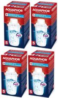 4x Wasserfilterkartusche B100-5 Aquaphor. Für mittel-hartes Wasser, 300 Liter Kapazität. Kompatibel mit Filterkannen Aquaphor Arctic, Prestige, Provance.