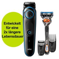 Braun BT5240 Barttrimmer und Haarschneider für Herren, 39 Längeneinstellungen, schwarz/blau