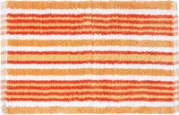 HOMESCAPES Badvorleger orange weiss gestreift 40 x 60 cm 100% Baumwolle