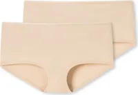 SCHIESSER Damen Shorts 2er Pack - Slip, Baumwolle Stretch 95/5, uni Beige (Sand) 3XL