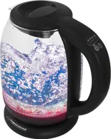 Esperanza Elektrischer Wasserkocher aus Glas mit LED und Temperaturregler Loire 1,7 l Schwarz