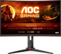 AOC G2 C27G2ZU/BK, 68,6 cm (27"), 1920 x 1080 pikseli, Full HD, LED, 0,5 ms, czarny, czerwony