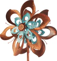 Kobolo veterné koleso záhradná zástrčka dekoratívna zástrčka veterná zvonkohra XXL FLOWER z kovu veľká - veterný mlyn veterná zvonkohra záhradná dekorácia bylinková zástrčka ochrana vtákov Garden Deco