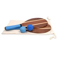 Navaris Beach Tennis Set inkl. Bälle - Beachtennis Spiel zwei hochwertige Matkot Schläger aus Holz - Frescobol Paddle - Beachball Holzschläger