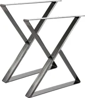2 x Tischgestell Tischkufen Tischuntergestell Tischbeine X - Gestell 60x75 cm