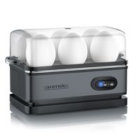 Arendo Eierkocher 6-fach, 400 W, Edelstahl, Warmhaltefunktion, Härtegrad einstellbar, für 6 Eier, grau