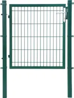 SONGMICS Gartentor mit Schloss, Türklinke, Schlüssel, 106 x 90 cm (L x H), grün