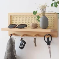 Schlüsselbretter, Schlüsselhalter, Schlüsselboard, Holz Schlüsselleiste, Schlüsselkasten mit 4 Haken, SchlüSsel Organizer, Wandorganizer, für Eingang