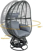 Polyrattan Loungesessel Schwingsessel Rattan Sessel Relaxsessel Stuhl Anthrazit