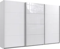 Schwebetürenschrank Kleiderschrank Norderstedt 313x64x210cm weiß Glasweiß