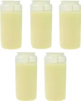 5 Stück Premium Grabkerzen | Öllicht weiss Nr. 7 | Grab Kerzen | Grableuchte