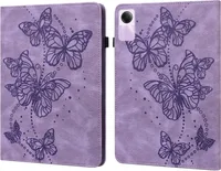 Für Xiaomi Redmi Pad 2 / SE 11 Zoll Schmetterling Muster 2 Kunstleder Hülle Cover Tasche Case Lila